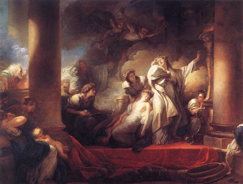 Jean Honore Fragonard Coresus Sacrificing himselt to Save Callirhoe France oil painting art